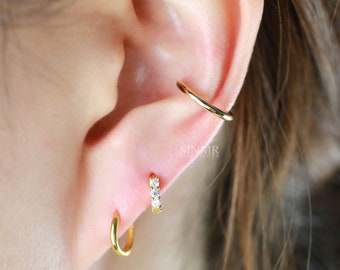Sterling Silver Plain Ear Cuff, Non Pierced Cuff, Plain Conch Cuff, Gold Ear Cuff, Silver Ear Cuff, Huggie Earring, Dainty Earring