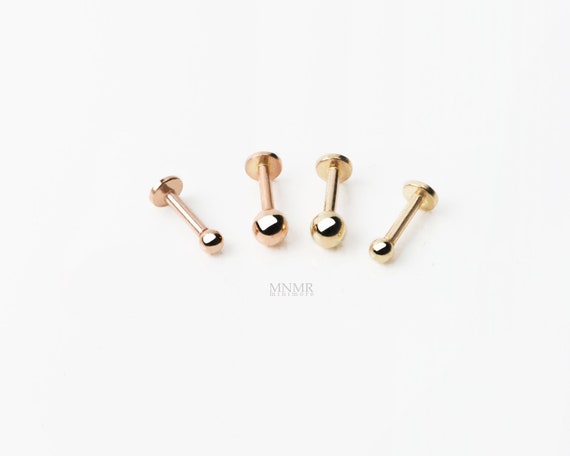 14KT Solid White Gold Ear Cartilage Tragus Labret CZ Stud 14KT Solid White Gold Ear Cartilage Tragus Labret CZ Stud