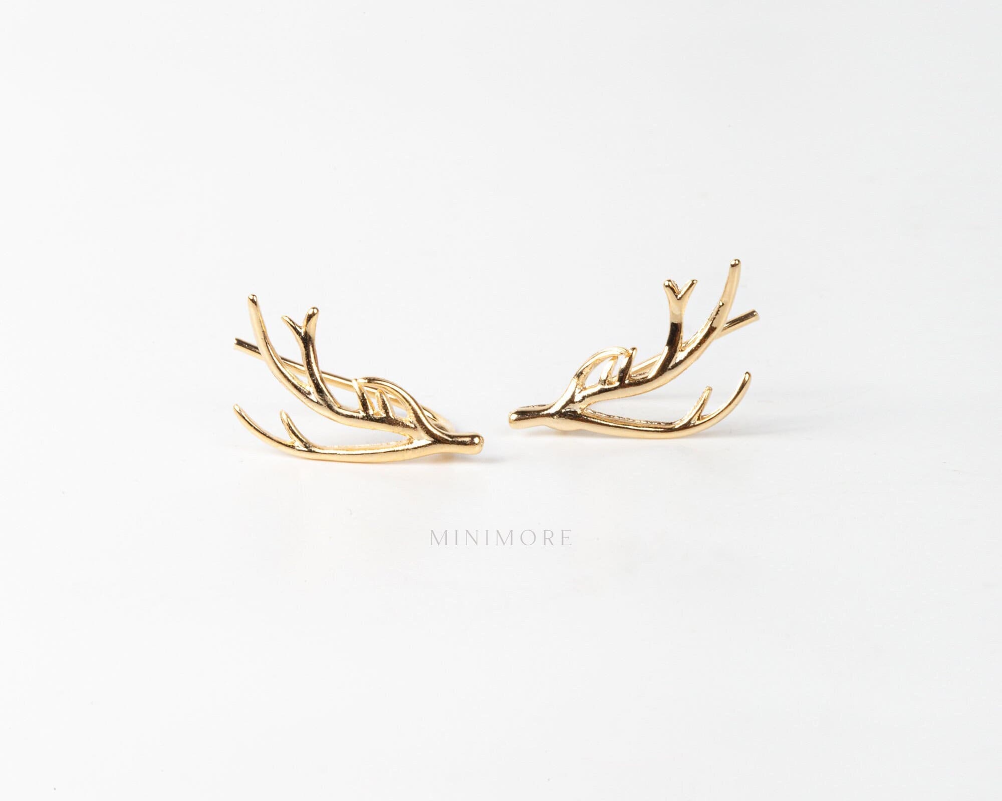 Rudolph Horn Ear Cuff, Christmas Ear Climber, Horn Cuff, Dainty Earring, Christmas Gift ideas, Bar Earrings, Line Earrings