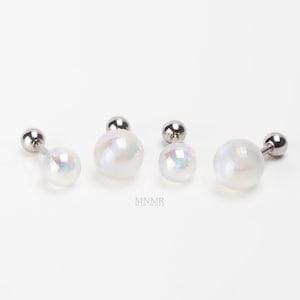 NEW! Sparkly Rainbow Crystal Piercing, Round Circle Barbell, Auroral Rainbow Stud, Cartilage Earring, Crystal Stud Barbell, Helix Barbell
