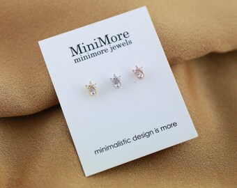 CZ Orecchini a cerchio in argento sterling con cartilagine di sicurezza per le donne Ragazze Dainty Zirconi cubici Ciondola Goccia Perno ipoallergenico Perno Cristallo Huggie (Oro