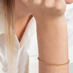 Cable chain bracelet, 14K Gold filled Bracelet, Layering Bracelet, Gift for Her,