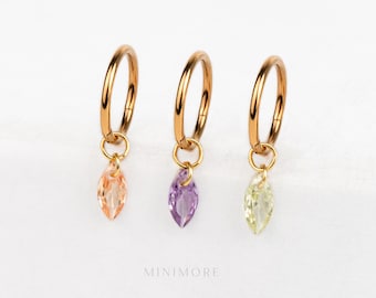 ¡EDICIÓN LIMITADA! Pendiente colgante marquesa, aro para cartílago multicolor, cierre de clic liso sin costuras, aro para hélice y concha
