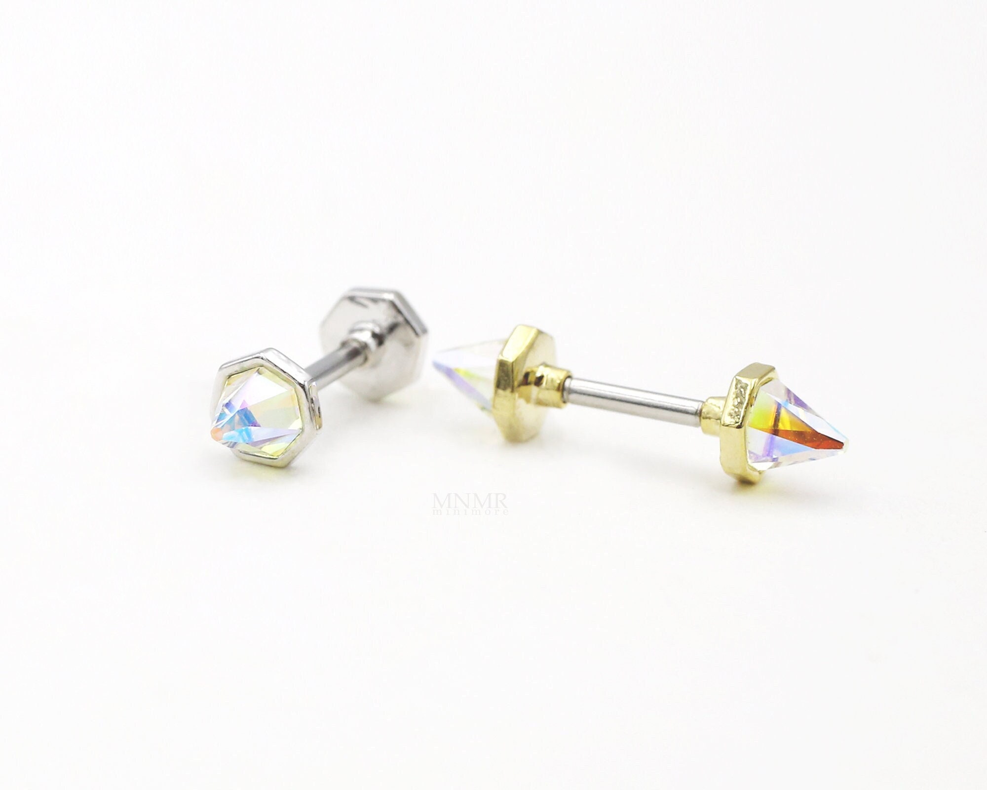 925 Solid Sterling Silver Spike Bullet Rivet Stud Earrings Ear Studs Punk Rock 925 Solid Sterling Silver Spike Bullet Rivet Stud Earrings Ear Studs Punk Rock
