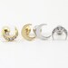 Moon Cartilage Earring, Moon Tragus Earring, Plain Moon Labret, Pave Flatback Stud, Tiny Moon, Tiny Tragus, Helix Earring, Conch Piercing 