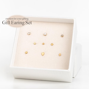 Gifting! Silver Cartilage Earring Set, Pushpin Diamond Stud, Dangled chain Flatback Stud, Pearl Helix Flatback, Sparkle Conch Earring