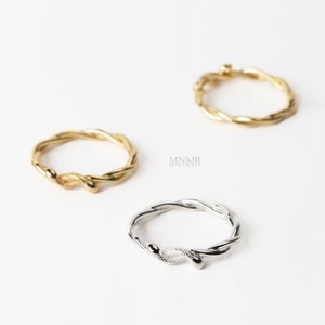 Silver Snake Rope Ring, Snake twisted Ring, Vermeil Gold Ring, Sterling Silver ring, Giftforher image 6