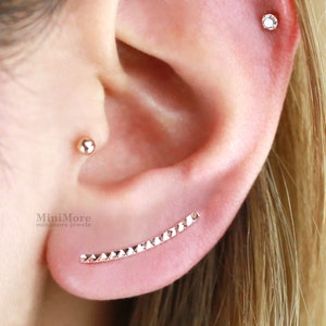 Dainty Textured Bar Ear Cuff, Ear Climber, Bar Cartilage cuff, Ear cuff, Leaf Earrings, Bar Earrings, Leaf Ear Cuff, Line Earrings