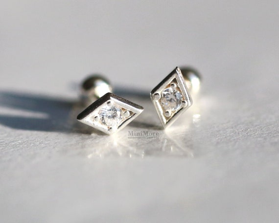 1 Paio Di Orecchini A Perno In Argento Sterling 925 Vintage Con Diamond Stud Earrings Simple And Fashionable Jewelry Gift For Women Party Banquet P 54130377 Cat 3036