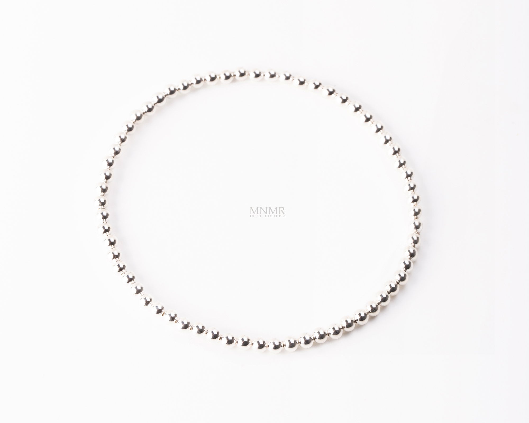 3mm Aged Sterling Silver Beads Bracelet – Kompsós