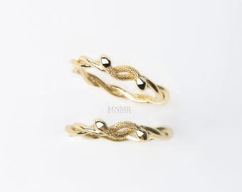 Silver Snake Rope Ring, Snake twisted Ring, Vermeil Gold Ring, Sterling Silver ring, Giftforher