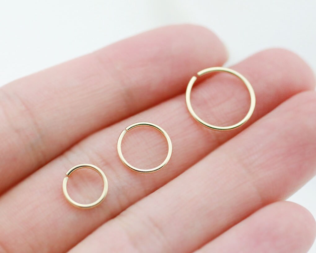 Cartilage Hoop 10K solid gold Helix Hoop Huggie hoop Ear Etsy