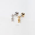 Dangled Cartilage Earring, North StarFlatback Stud, Flatback Helix Stud, Snowflake Tragus Earring, Dangled Flatback,Externally Threaded