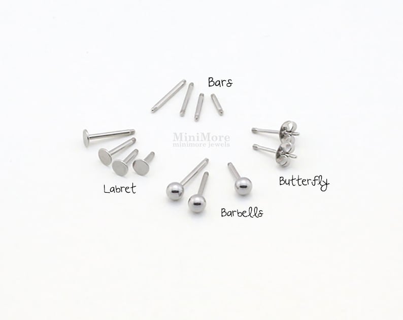 316L Surgical Steel Externally Piercing Replacement Parts Etsy