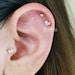 CZ Leaf piercing, Tragus earring, Dainty earring, Barbells, Bar earring, Cartilage earring, Tragus piercing, CZ stud, Helix, Conch, Rook