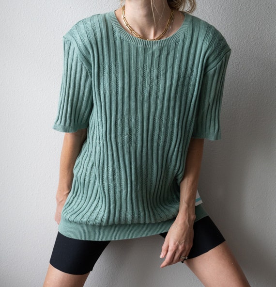 Alfred Dunner Pistachio Short Sleeve Knit Blouse.