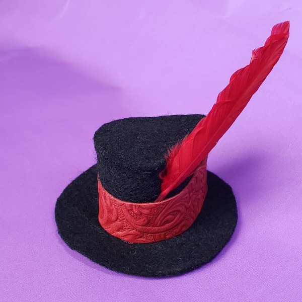 Red Leather Tiny tophat