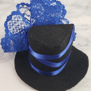 Royal Blue Tiny Top Hat Hair Clip