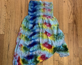 Women's Large Multi-Color Pastels Ice Dye Tie Dye Convertible Dress / Skirt - Women's Size Large Tie Dye Dress and Skirt