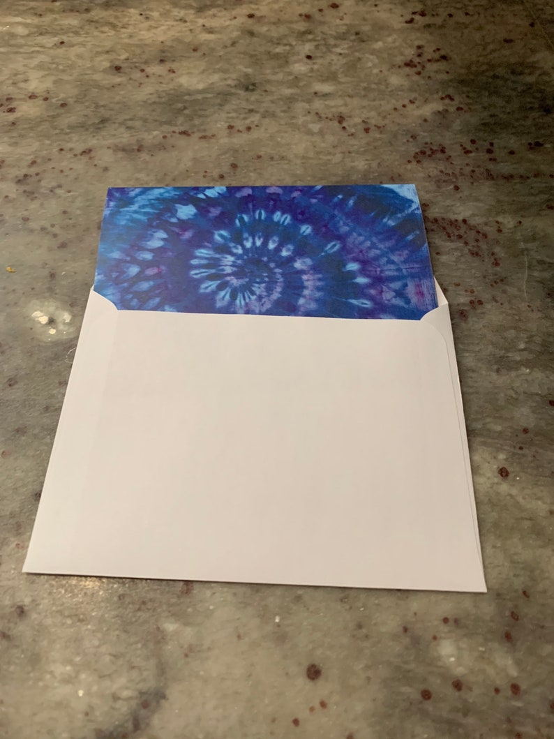 Blank Blue and Purple Spiral Tie Dye Greeting Card