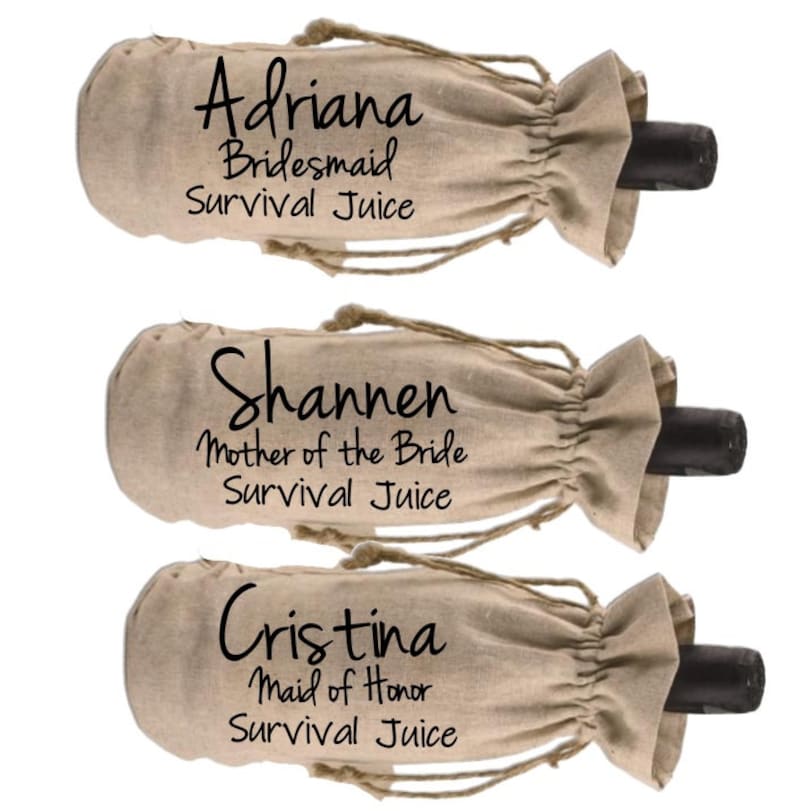 Bridesmaid Proposal Funny Wine Bottle Bags Survival Juice Etsy