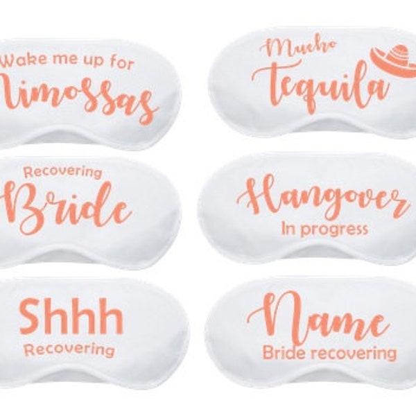 Eye masks. Funny Hangover gift, Custom Sleepover masks. Hangover, bachelorette, 21st Birthday, Favor. Gift. Bridesmaids gift