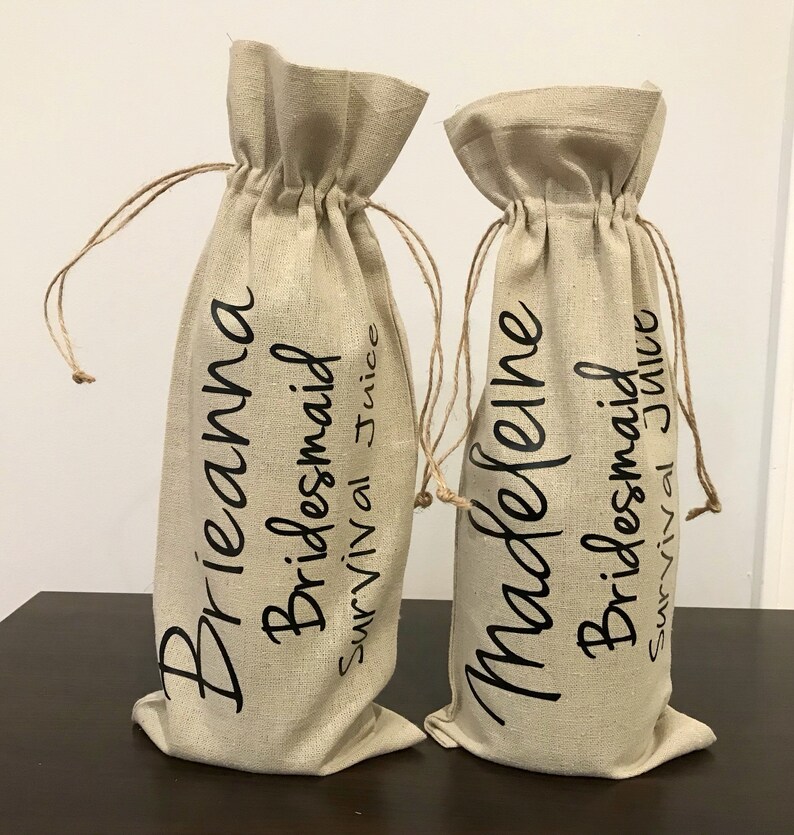 Bridesmaid Proposal Funny Wine Bottle Bags Survival Juice Etsy