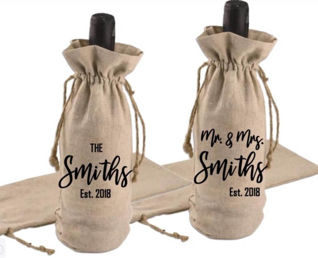 Personalized Wine Bag Wedding Gift, Housewarming Party, Bridal Shower