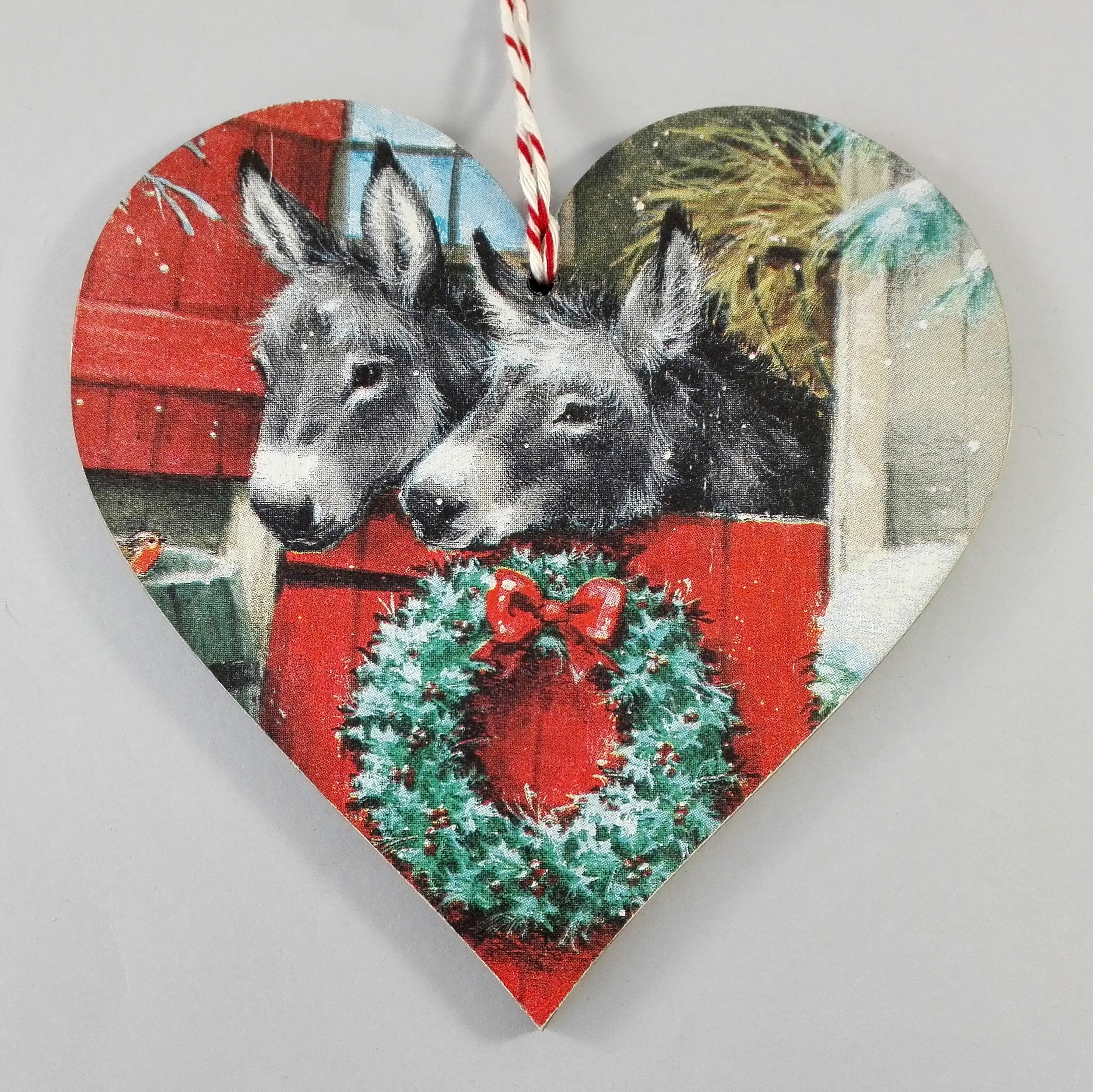 Weihnachten Esel Weihnachten Hängendes Herz Holz Etsy