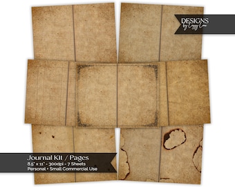 Pages de journal grunge : lignes vieillies, quadrillage, grand livre (téléchargement numérique)