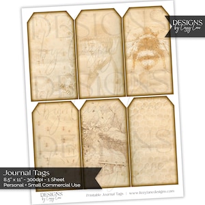 Beekeeper Printable Journal Tags for Junk Journals, Scrapbooks & Digital Use | Honeycomb, Bees, Beekeeping, Beehive, Collage Sheets