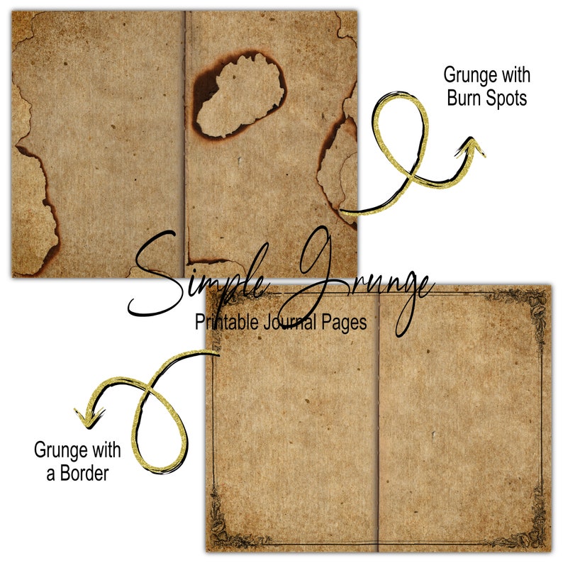 Simple Grunge Printable Journal Pages for Junk Journals | Etsy