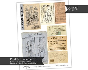Efemere vintage Franse advertenties: Paris Ledger, advertenties (digitale download)