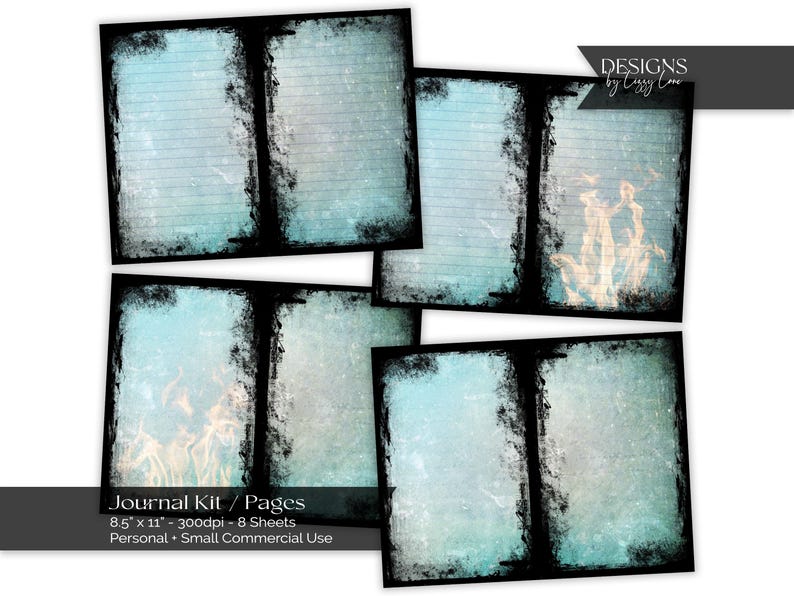 Fire Grunge Printable Journal Pages: Scrapbook Stationery (digital ...