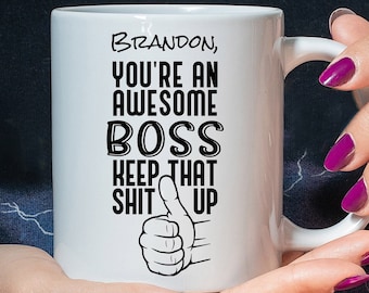 Personalized Boss Coffee Mug: Funny Boss Gift