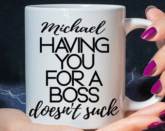 Personalized Boss Mug: Funny Coffee Cup Gift for Boss Day