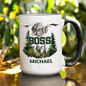 Personalized Boss Mug - Best Boss Ever Coffee Cup - Customized Name Boss Gifts - Gift for Boss Christmas Birthday Anniversary Gift Boss Day