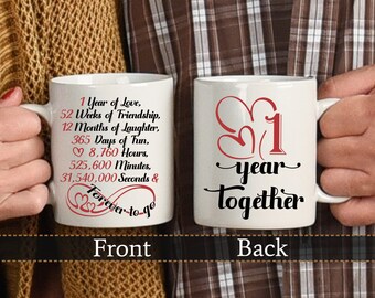 1st Anniversary Mug: One Year Together Gift for Couple