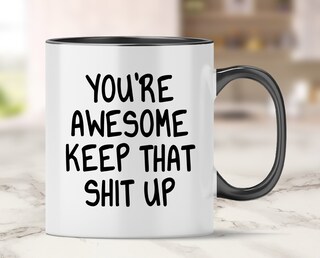 Portachiavi Ispirazionale "You Are Pretty Awesome Keep That Shit Up" - Regalo In Acciaio Per Donne E Ragazze