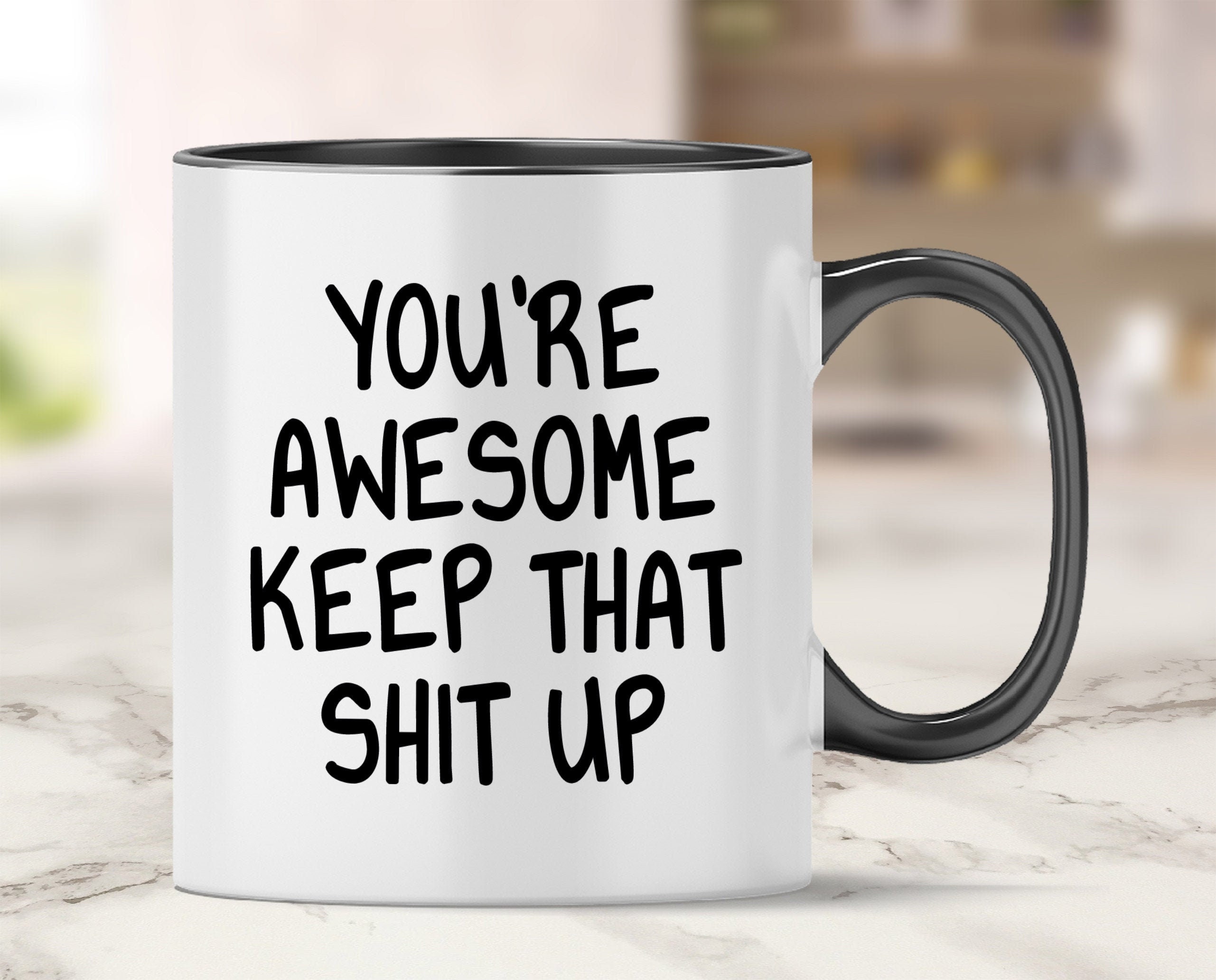 Portachiavi Ispirazionale "You Are Pretty Awesome Keep That Shit Up" - Regalo In Acciaio Per Donne E Ragazze