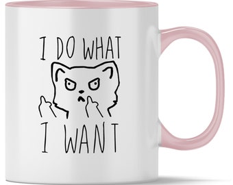 Middle Finger Cat Coffee Mug: Sarcastic Cat Lover Gift