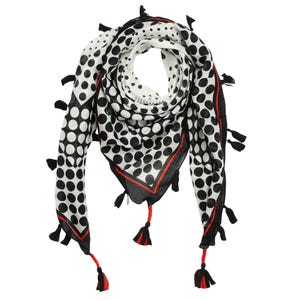 Cotton scarf - flowers and ornaments - model 02 - square scarf