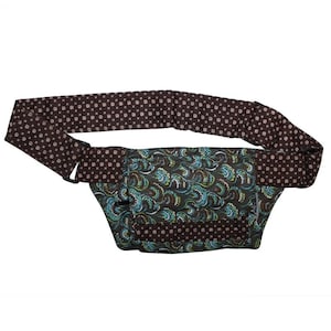 Belt bag - Brian - floral pattern - brown-blue-turquoise 2 - bum bag - hip bag