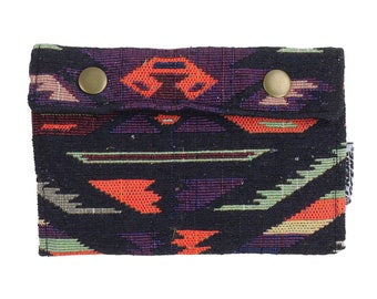 Tobacco pouch - woven - diamond pattern - orange