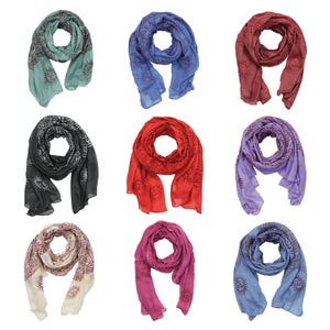 Tibetan prayer shawl - scarf - 190 x 90 cm - various colors
