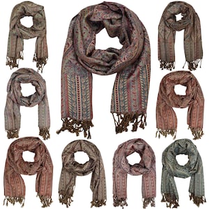 Schal im Pashmina Stil Floral Eyes 210x70cm Ethno Boho Halstuch