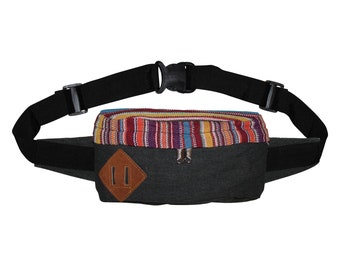 Belt bag Serge Ethno purple red stripes