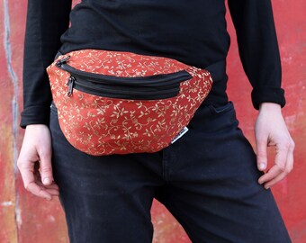 Belt bag Louis upholstery fabric red floral bum bag hip bag