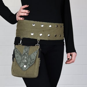 Sac ceinture Amy marron feuilles sangle ceinture avec sac amovible image 6