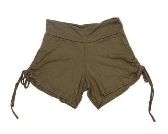 Shorts mit Raffung - Hotpants - Pantys - braun-hellbraun - one size - Jersey